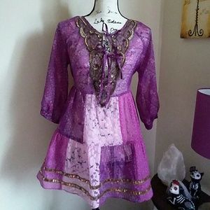 Free People Sheer Beaded Tunic